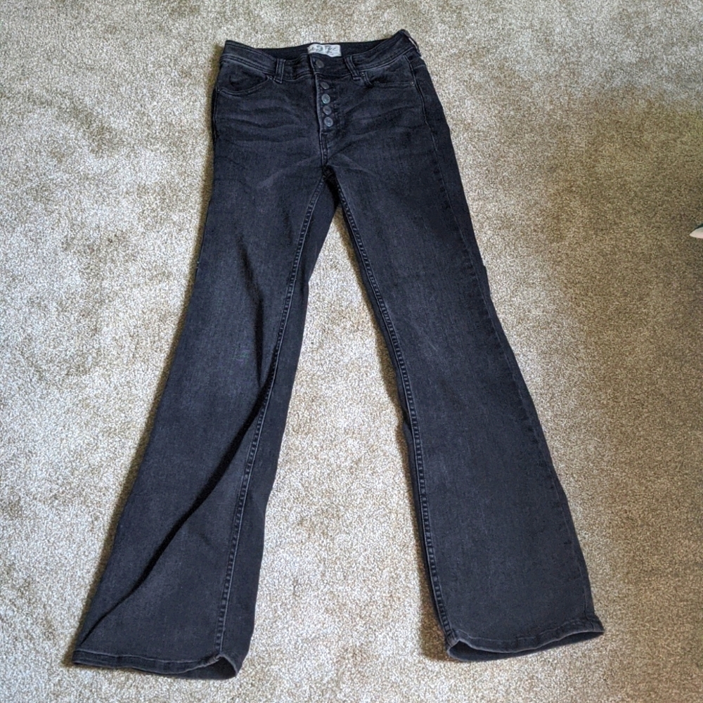 We the Free, High rise, button fly, black, flare jeans